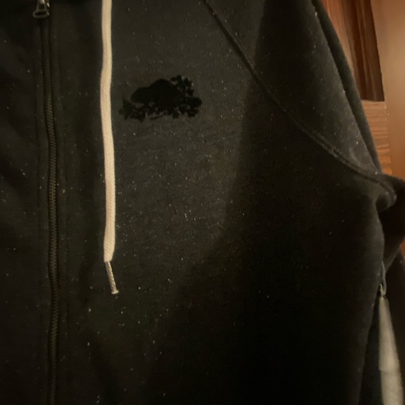 Roots - Size M black long fleece with front zip and hood - Picture 2 of 11